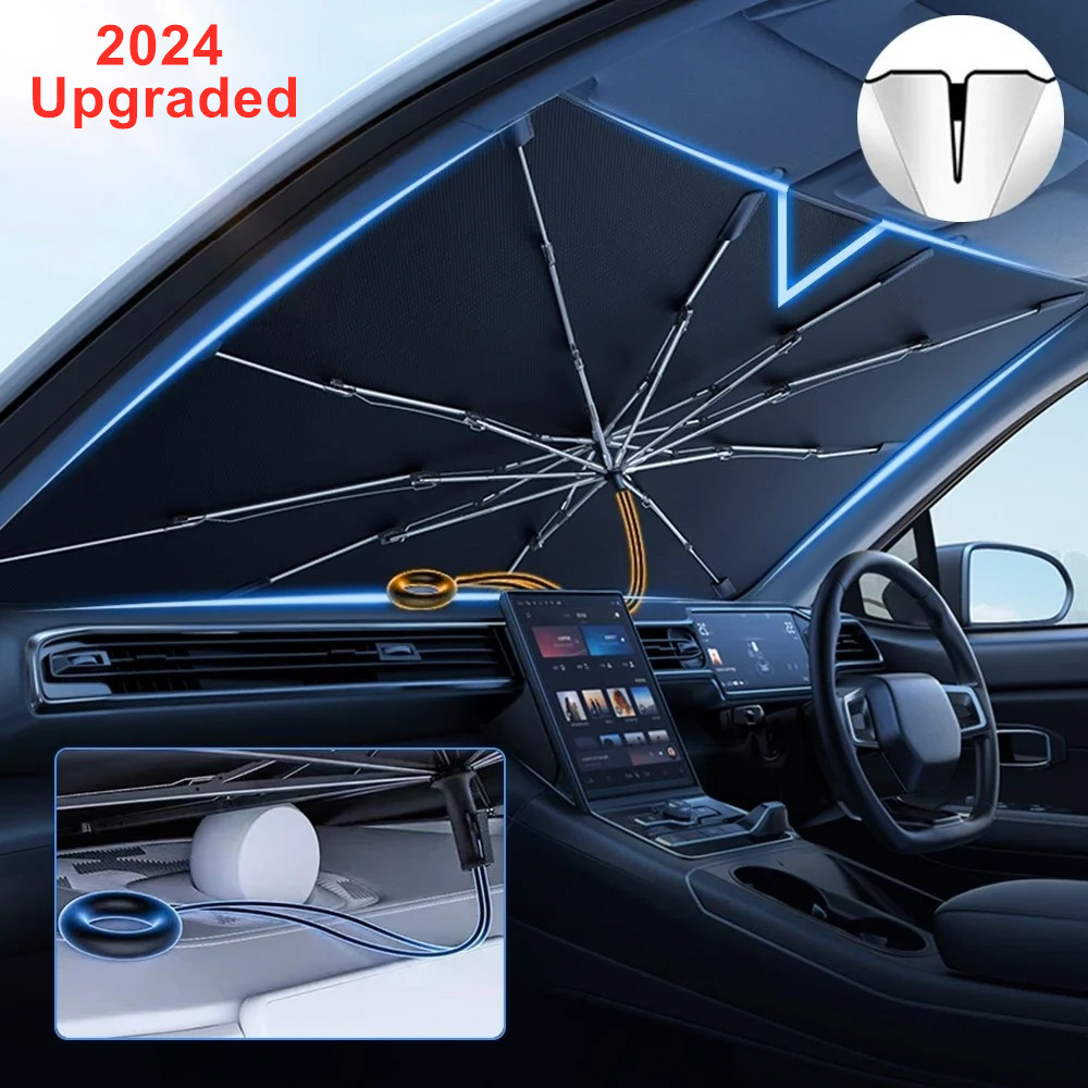 Car Sunshade Windshield Umbrella Foldable - Kerai kaca depan mobil lipat, payung
