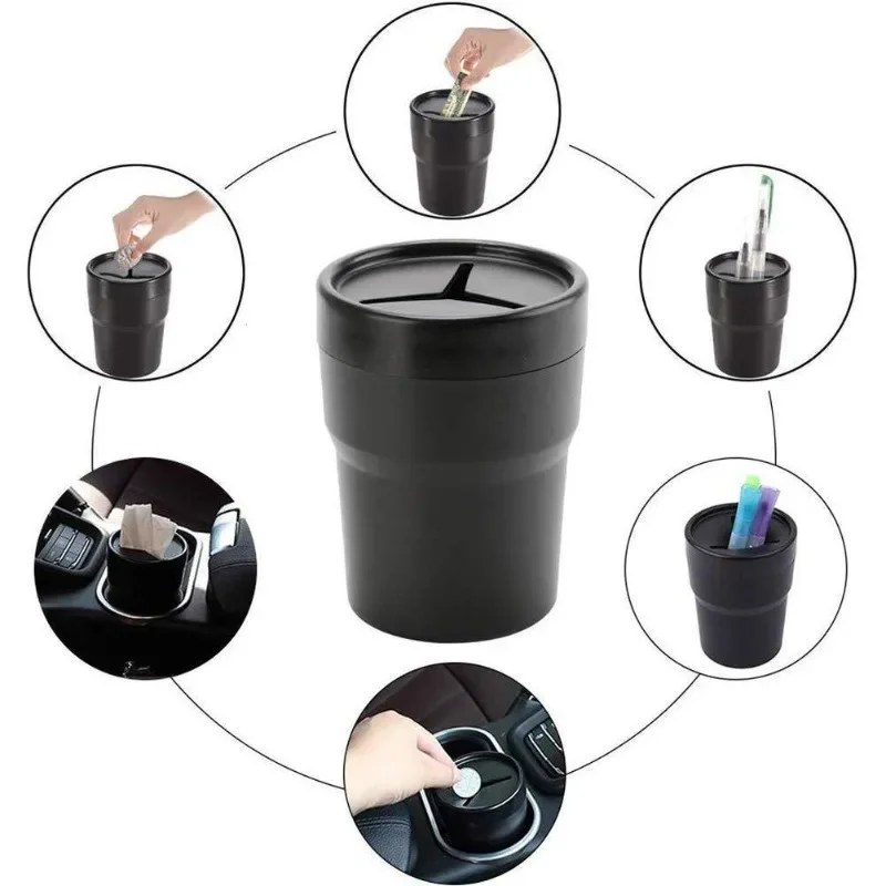 2 Buah Tempat Sampah Mobil den - Waterproof Car Trash Can With Lid ulasan dan harga