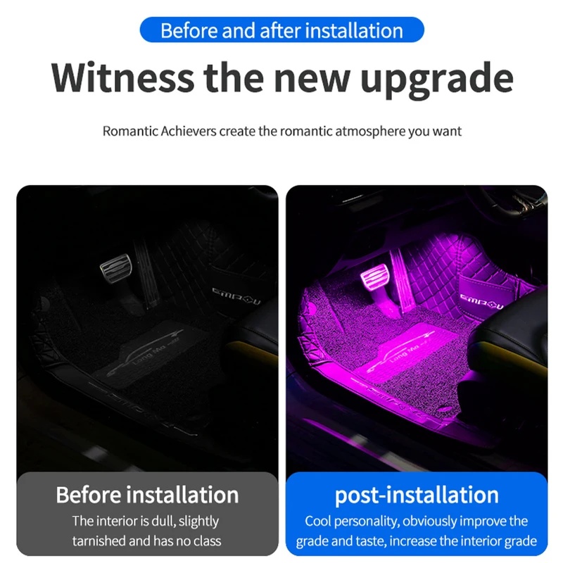 Lampu Strip LED Neon untuk Int - Led Ambient Interior Car Lights App Control ulasan dan harga