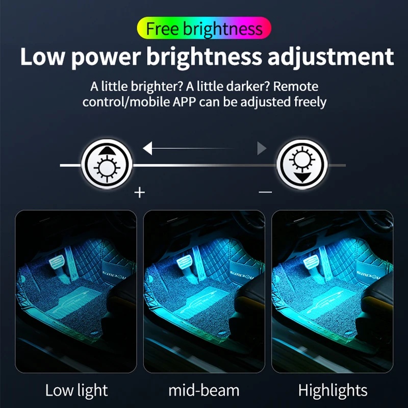 Lampu Strip LED Neon untuk Int - Led Ambient Interior Car Lights App Control ulasan dan harga