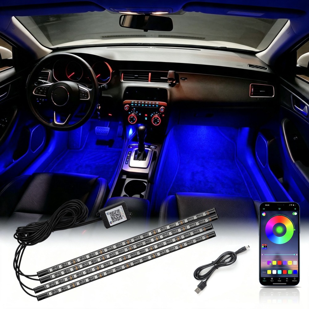 Lampu Ambient Interior Mobil R - Led Ambient Interior Car Lights App Control ulasan dan harga