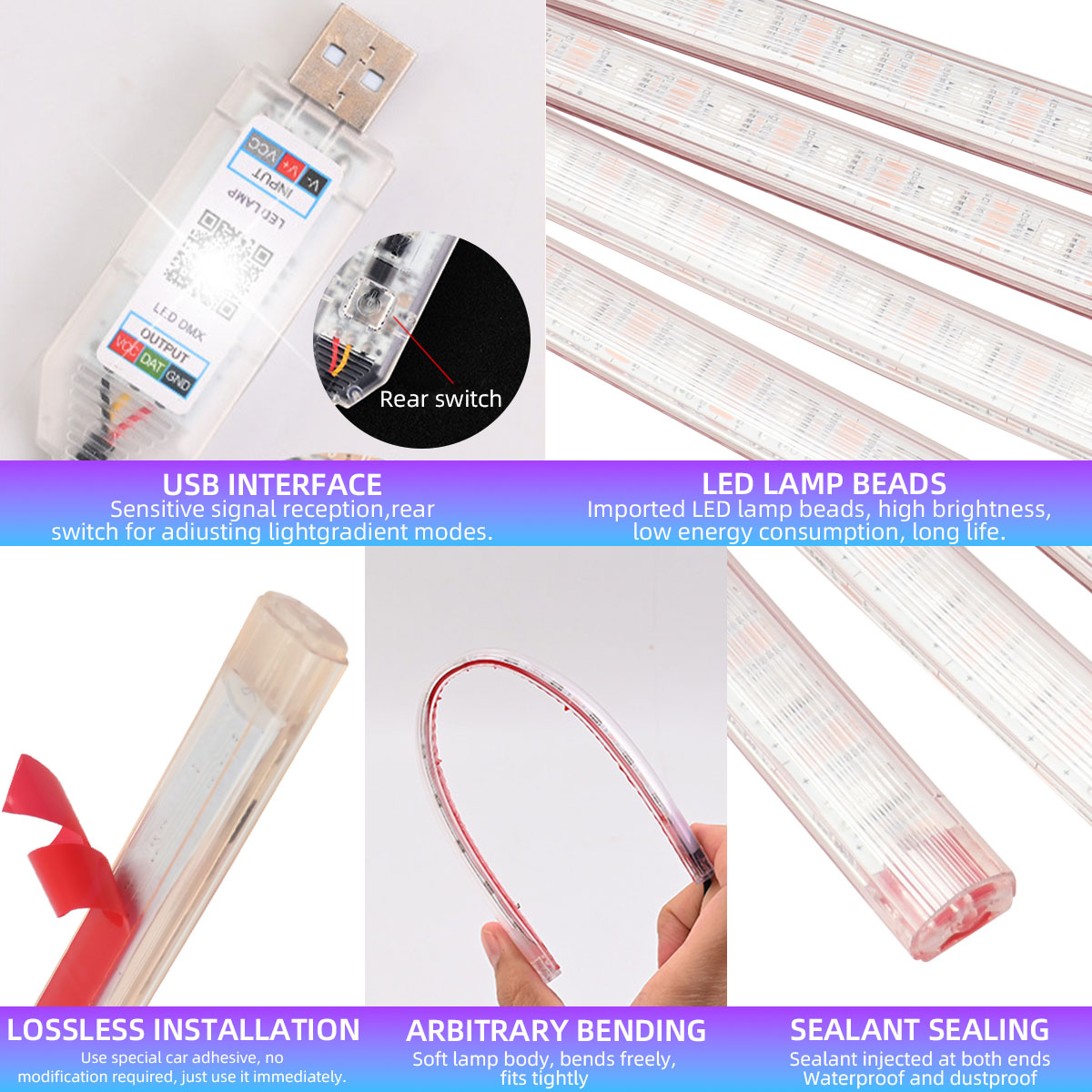 Lampu Dekoratif Atmosfer Pelan - Led Ambient Interior Car Lights App Control ulasan dan harga