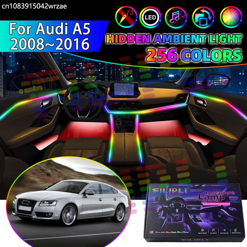 Untuk Audi A5 2008~2016 8T 8F  - Led Ambient Interior Car Lights App Control ulasan dan harga