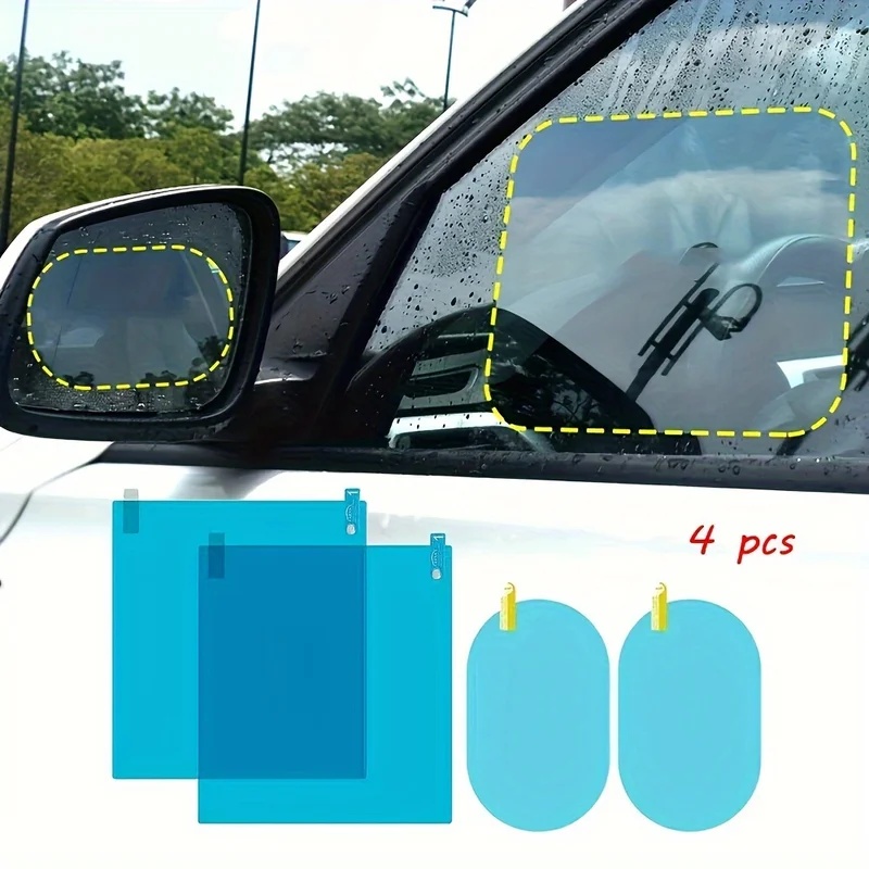4 buah stiker pelindung kaca s - Anti Glare Car Rearview Mirror Film ulasan dan harga